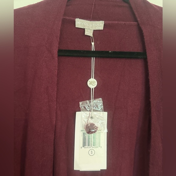 Stitch Fix Evolution by Cyrus open front burgundy cardigan Sz S NWT Office Work - Picture 3 of 5